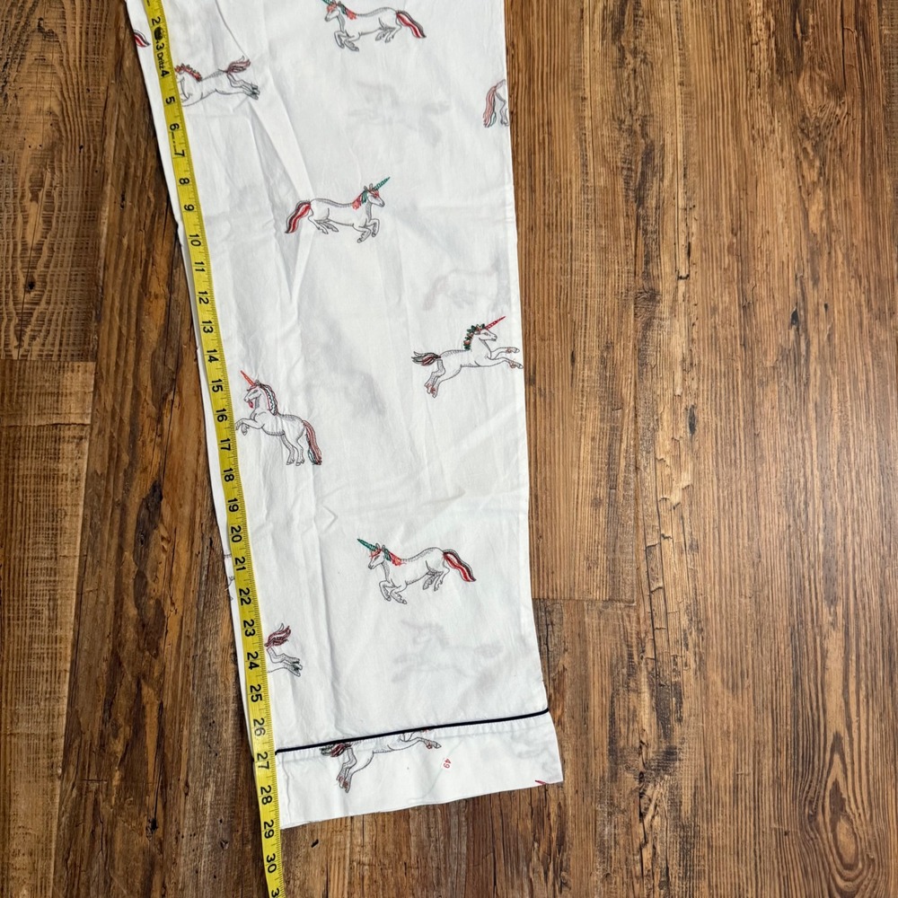 NEW Printfresh Unicorn Embroidery Pajama Set Women Medium Cloud White Cotton - Picture 8 of 8